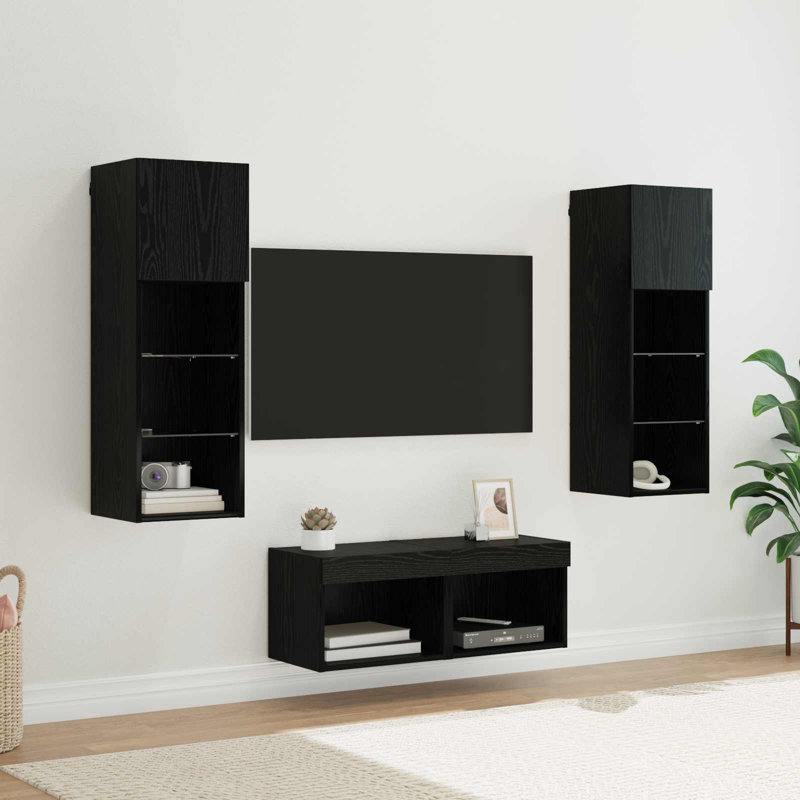 TV Stand for TVs up to 24", Black Oak