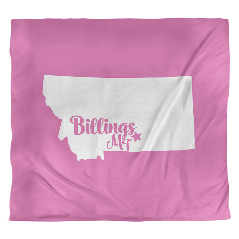 Housse de couette billings montana, Housse de couette pour très grand lit, Rose, Microfibre