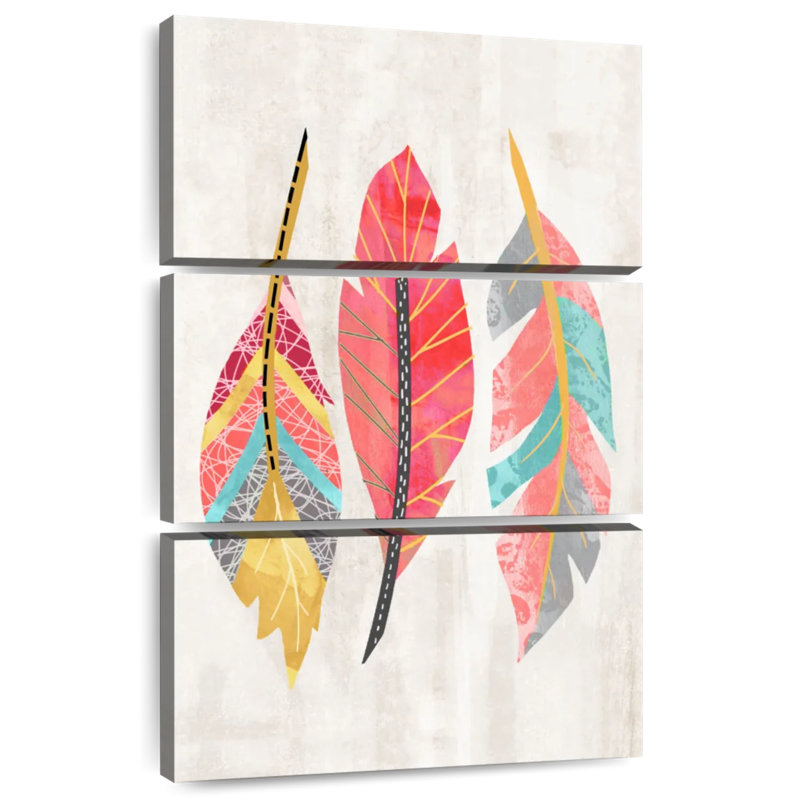 Trio de plumes Kerner, H 74 po x l 48 po