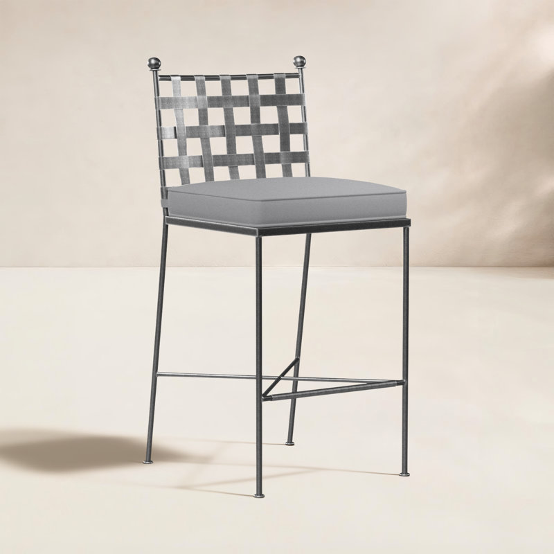 Provence Outdoor Bar Stool, Canvas Granite Sunbrella® Canvas