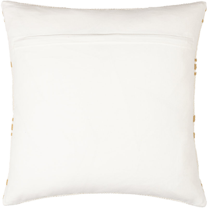 Chanterelle Embroidered Cotton Throw Pillow, 20" x 20", Black/White, Polyester/Polyfill