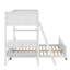 Lit simple superposé au dessus d'un lit double avec bureau-776845021