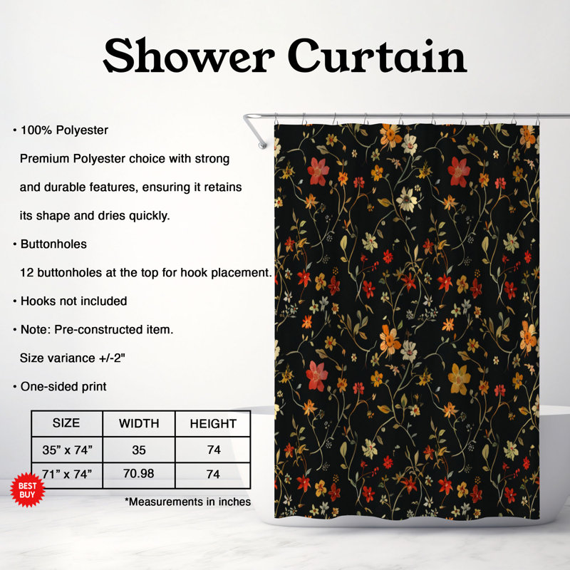 Dark Daffodil - Premium Shower Curtain, 74"H x 71"W