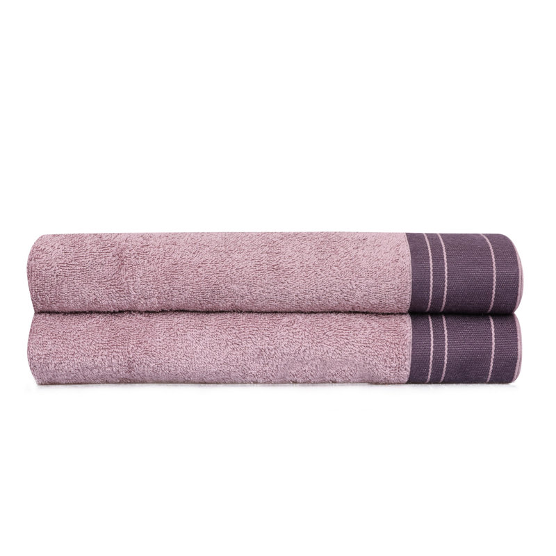 Ensemble de 2 serviettes de bain 100% coton, Marron
