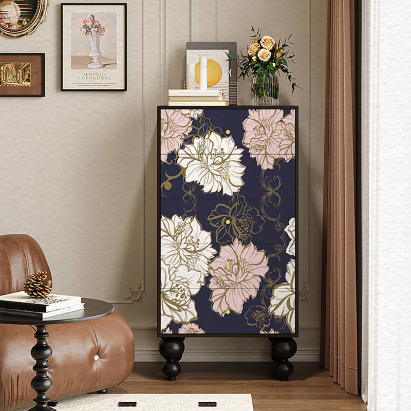 Commode 19,7 po, Noir / mauve