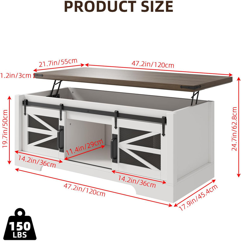 Table basse de 47 po Farmhouse, Naturel