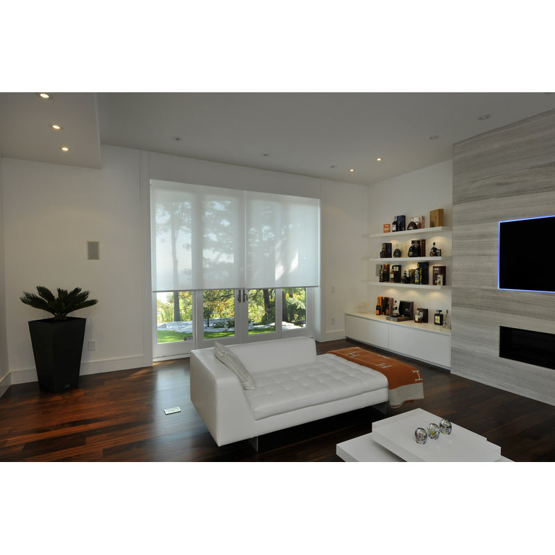 Store à enroulement semi-transparent solaire, Blanc, l 51 po x L 48 po