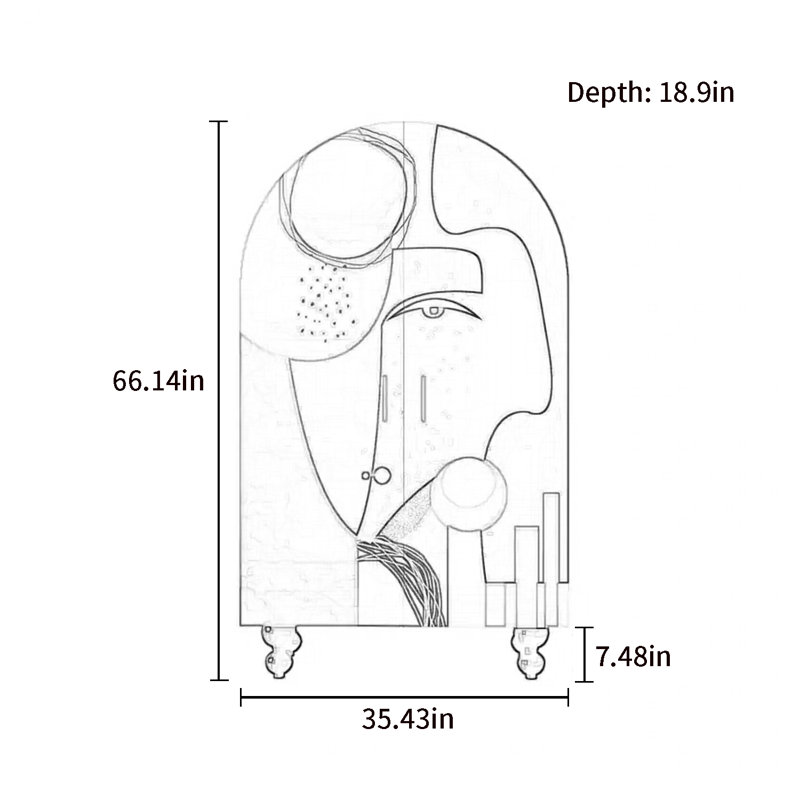 Modern Minimalist  Double Door Wardrobe
