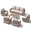 Ensemble de mobilier de patio pour 7 personnes avec 2 sièges simples, 2 chaises pivotantes, 3 places et table basse, ensemble de conversation modulaire en rotin et osier pour l'extérieur, ensemble de conversation avec coussins toutes saisons