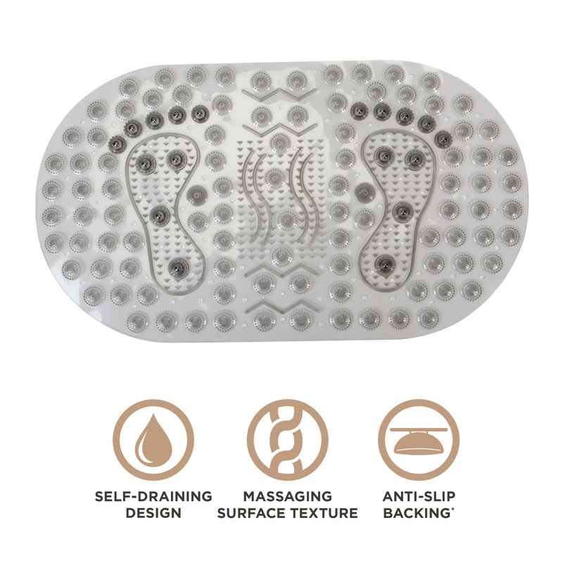  Tapis de douche ovale en plastique / vinyle antidérapant