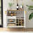 Sideboard Buffet Cabinet with Fluted Texture, Modern Coffee Bar Cabinet with Wine Rack&Drawers-718405189