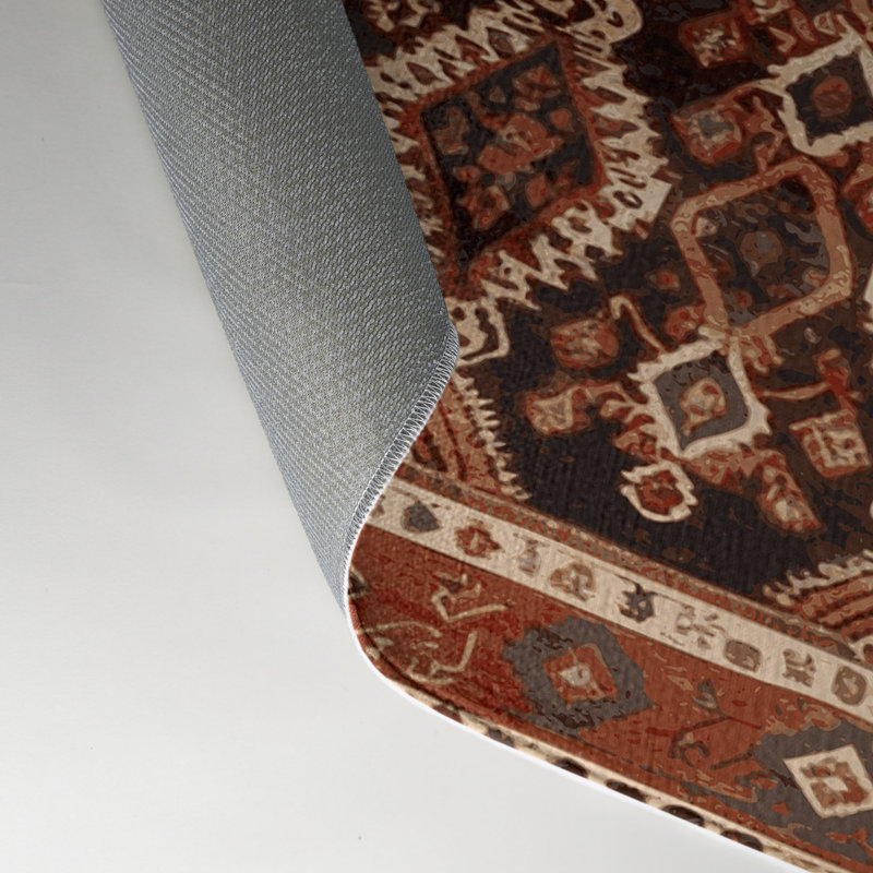 Tapis d'intérieur et d'extérieur brun Persian, Rectangle 9 pi x 12 pi