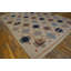 Tapis unique en laine noué à la main brun / bleu marine / rose de 9 pi x 12 pi