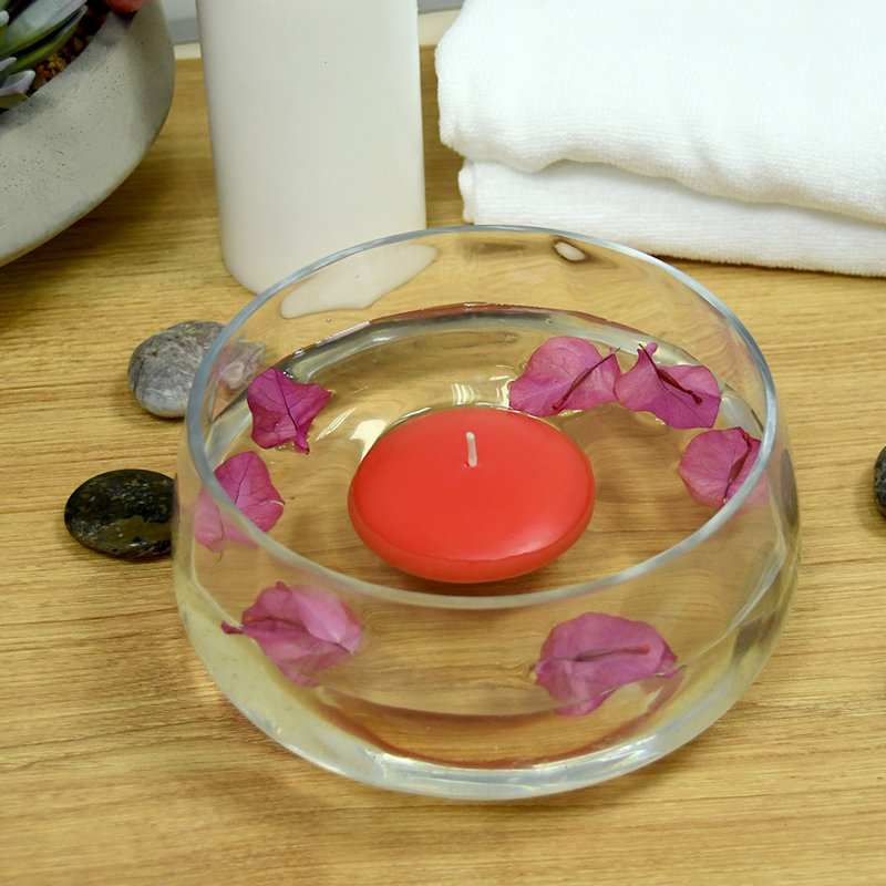 Bougie flottante sans parfum Ruby, 12, Rouge rubis