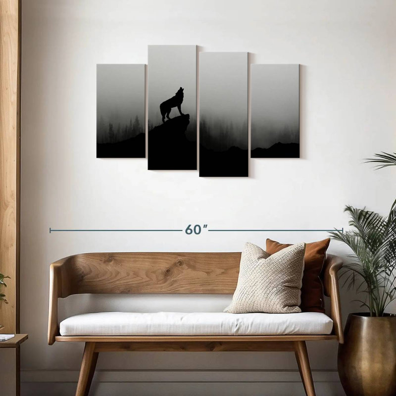 Wolf Silhouette, 27" H x 43" W