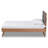 Gorlest Mid-Century Modern Light Grey Fabric Upholstered And Walnut Brown Finished Wood Twin Size Platform Bed-93767572
