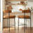 Brown Modern Bar Stools Set of 2, 25.2'' Faux Leather Counter Stools with Curved Backrest, Counter Height Bar Stool for Kitchen Island-1366434812-1366434815