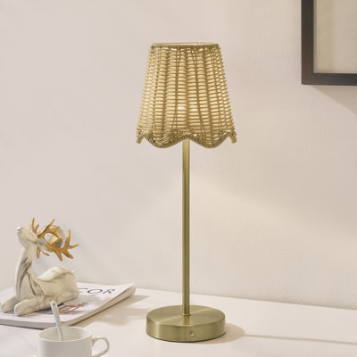 Lampe de table en métal 18 po avec abat-jour naturel