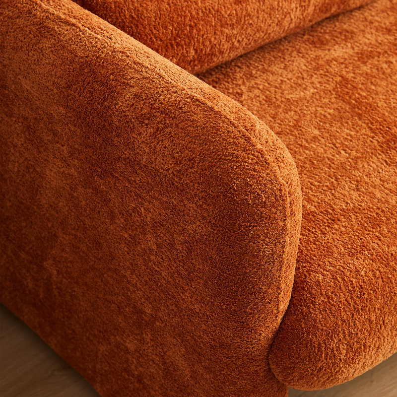 Tissu de velours orange 59 po, pour la chambre à coucher et le bureau, structure, mousse confortable, assemblage facile avec revêtement, chambre de bureau, bois d'eucalyptus massif, rembourrage en mousse, coussin de soutien