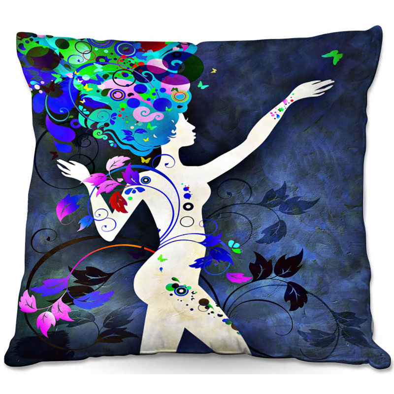 Housse et insert de coussin carré Couch Wondrous Night, 18 po x 18 po, Bleu / Rose / Vert