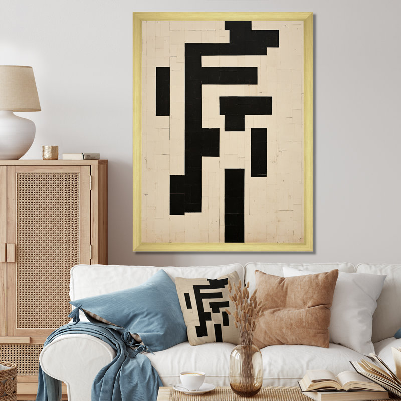 Impression sur toile géométrique moderne, nouvel ordre abstrait monochrome, H 32 po x l 24 po x P 1 po