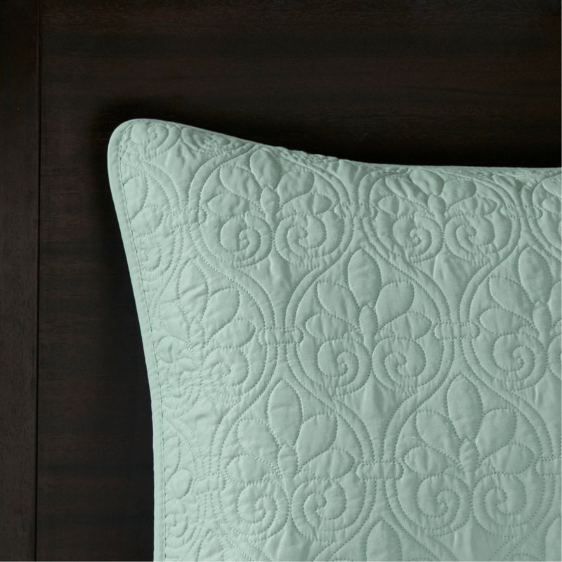 Ensemble de couvre-lit réversible Seafoam, Vert, Couvre-lit simple + 2 taies décoratives