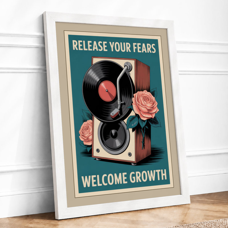 Release and Grow Retro - Framed Print, A3 - 42.0 x 29.7 cm, White