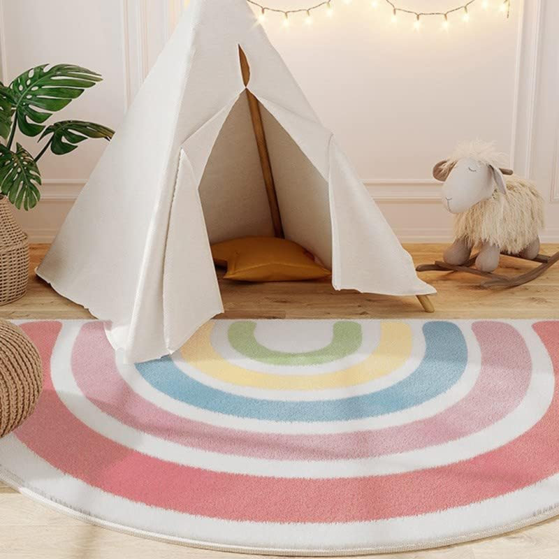 Tapis arc-en-ciel moelleux pour enfants Ajayah