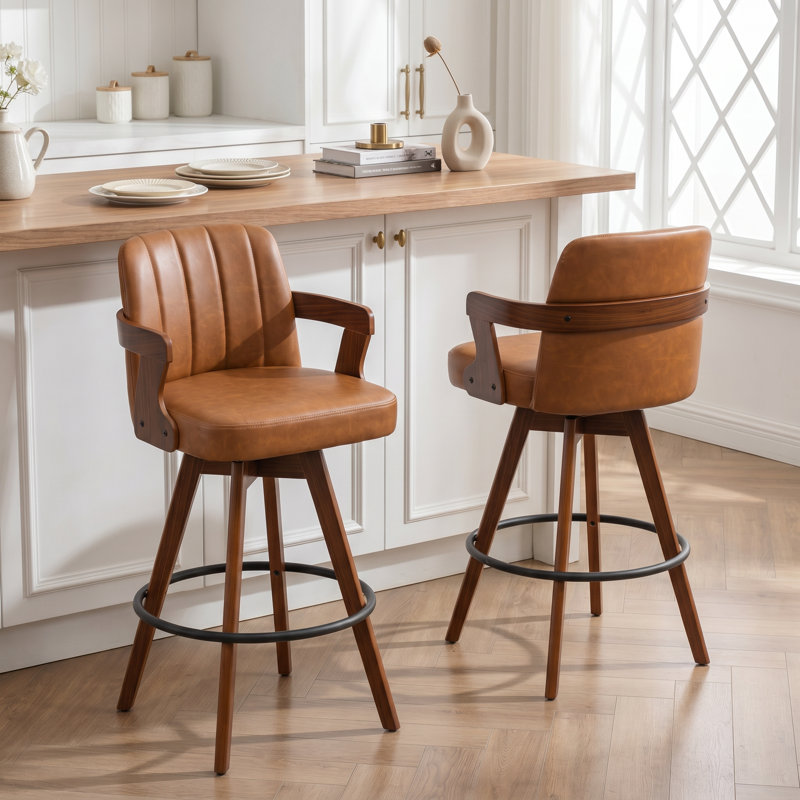 Tabouret de bar pivotant Jarissa, Brun