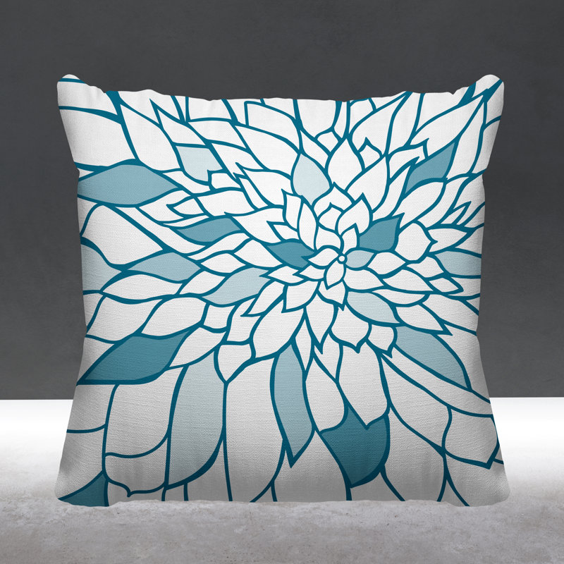 Coussin Romi, 15 po x 15 po, Turquoise