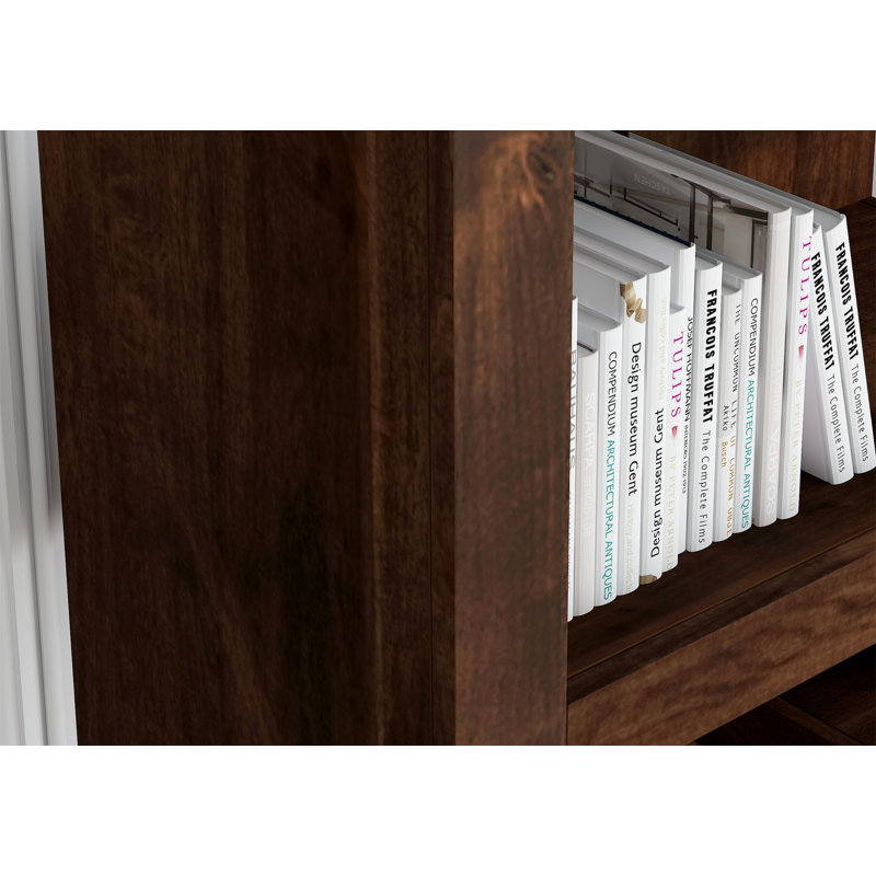 Bibliothèque rustique de 64 pouces de haut avec tablettes généreuses, aucun assemblage requis pour une installation et un rangement faciles