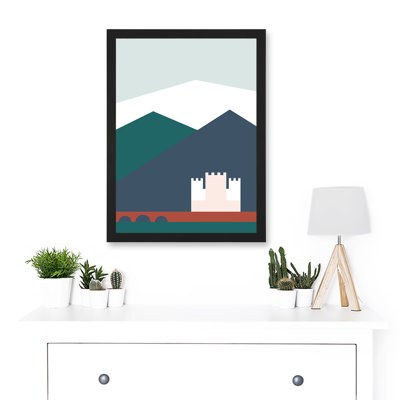 Geometric Shapes Scotland Eilean Donan Castle Kyle Lochalsh Artwork Framed A3 Wall Art Print