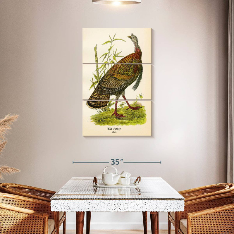 Brampt Wild Turkey Lithograph, 45" H x 28" W