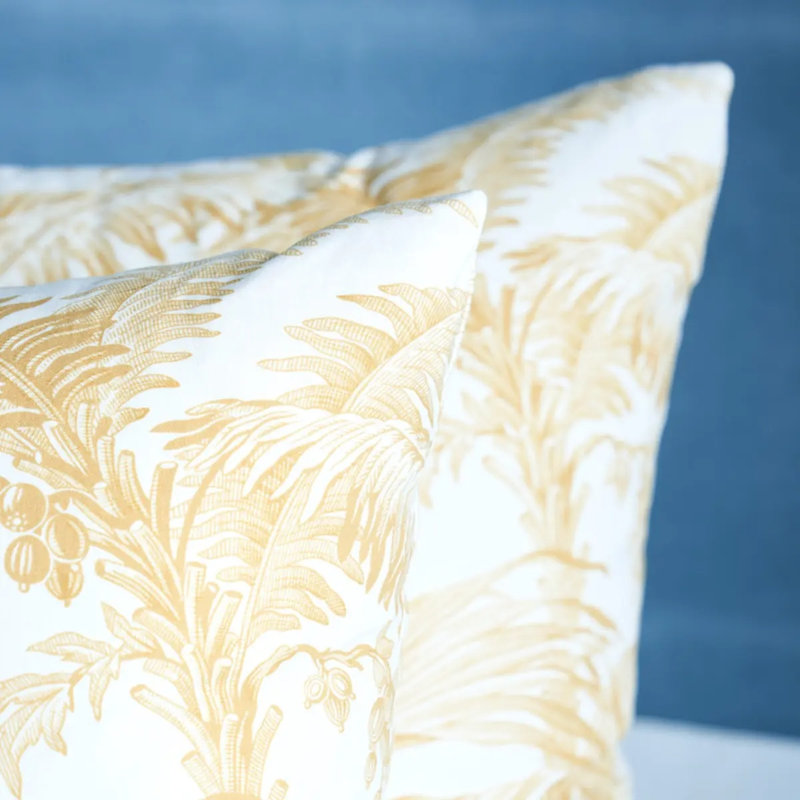 Schumacher x Jill Lasersohn Toile Tropique Pillow, Gold