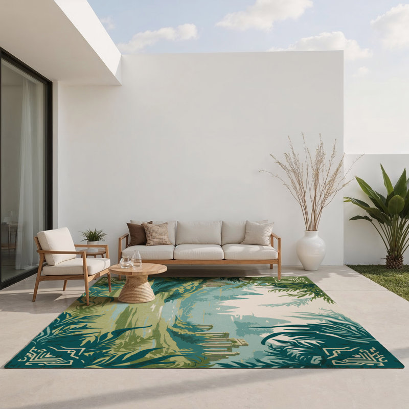 Spirit Flame Indoor And Outdoor Area Rug, Rectangle 1'6" x 2'6"