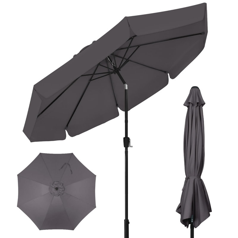 290cm Tilt Beach Parasol, Grey