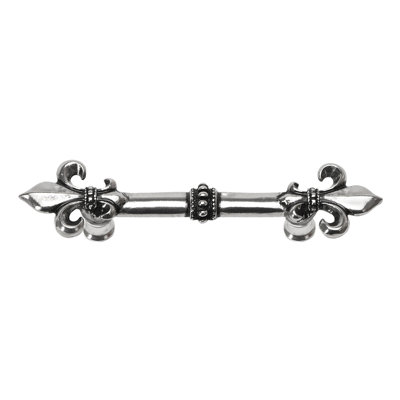 Charlemagne 4 inches c.c. pull with large Fleur De Lysin Satin
