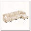 Canapé en L Chenille Cloud avec repose-pieds et 4 coussins, beige crème-134042948-134042955