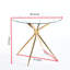 Table de salle à manger à pieds en métal avec surface en verre trempé, peu encombrante pour la maison, table stable et attrayante, différents espaces réglables, étapes d'assemblage simples