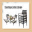 Ensemble de mobilier d'extérieur pour patio - table en bois d'acacia et chaises en rotin 5 pièces, ensemble de conversation toutes saisons-885073980-885073921