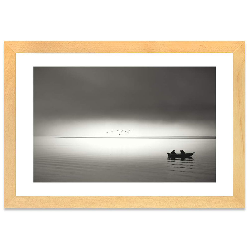 " Going Fishing " by Don Schwartz, 24" H x 32" W x 1" D, Natural Framed Paper