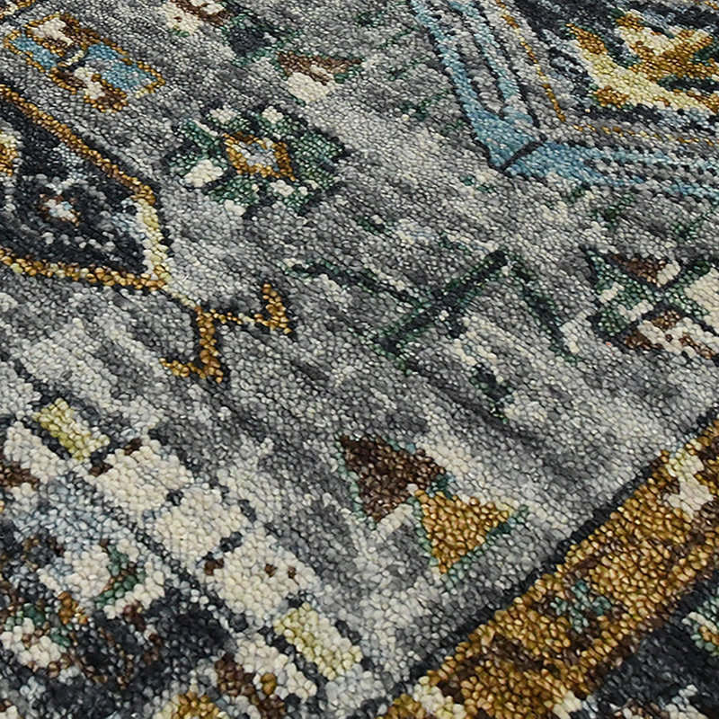 Wool Geometric Area Rug in Gray, Rectangle 2' x 3'