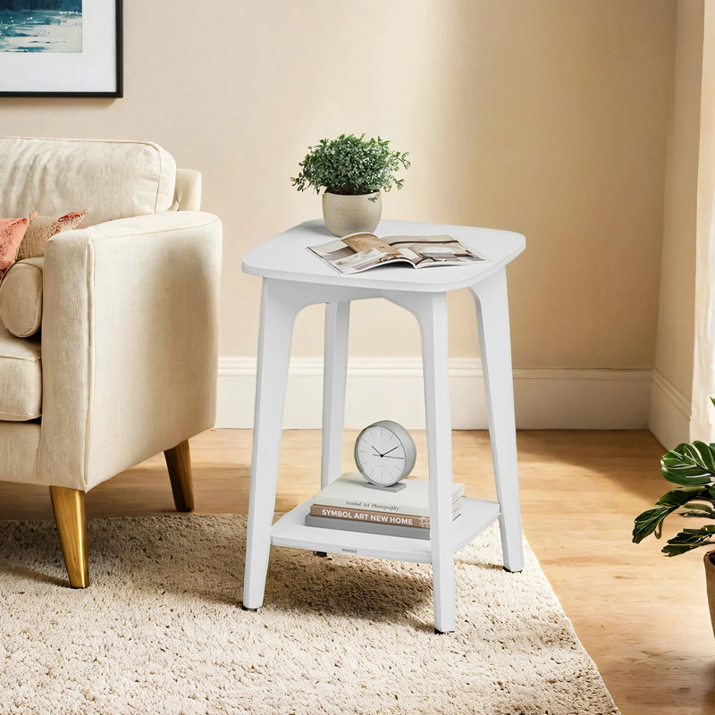 Square End Table, Cloud White