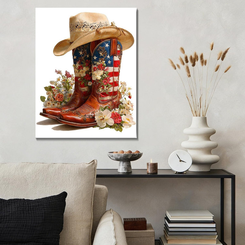 Décoration murale sur toile 24 x 32 po Western