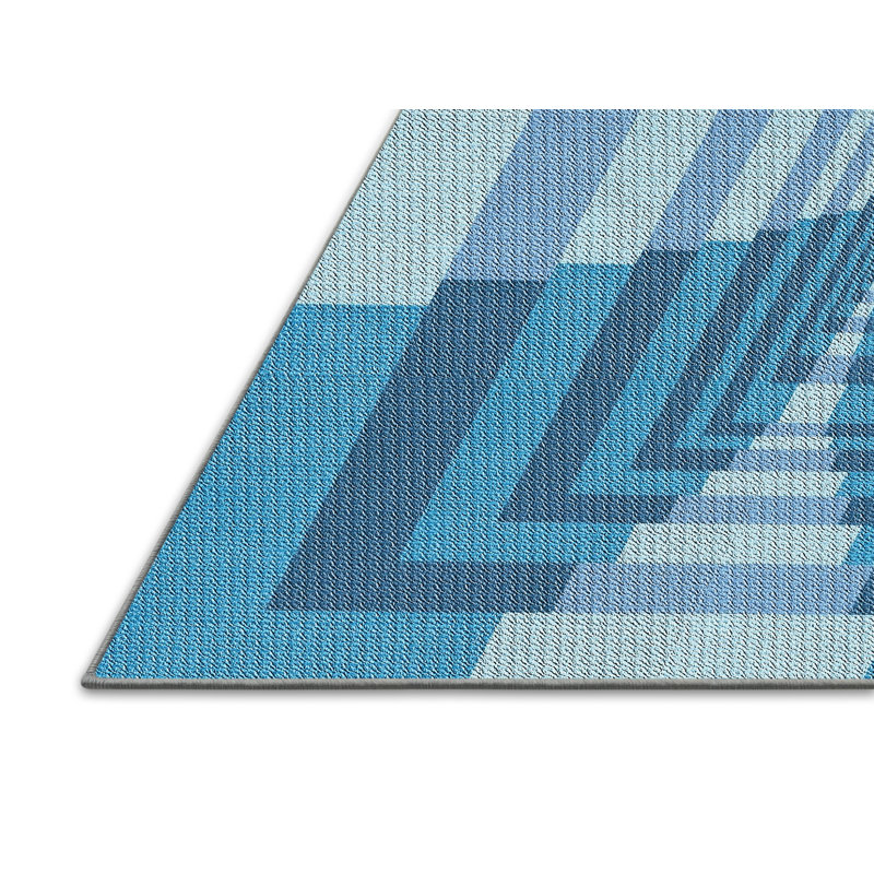 Tapis géométrique bleu, Rectangle 6 pi x 9 pi