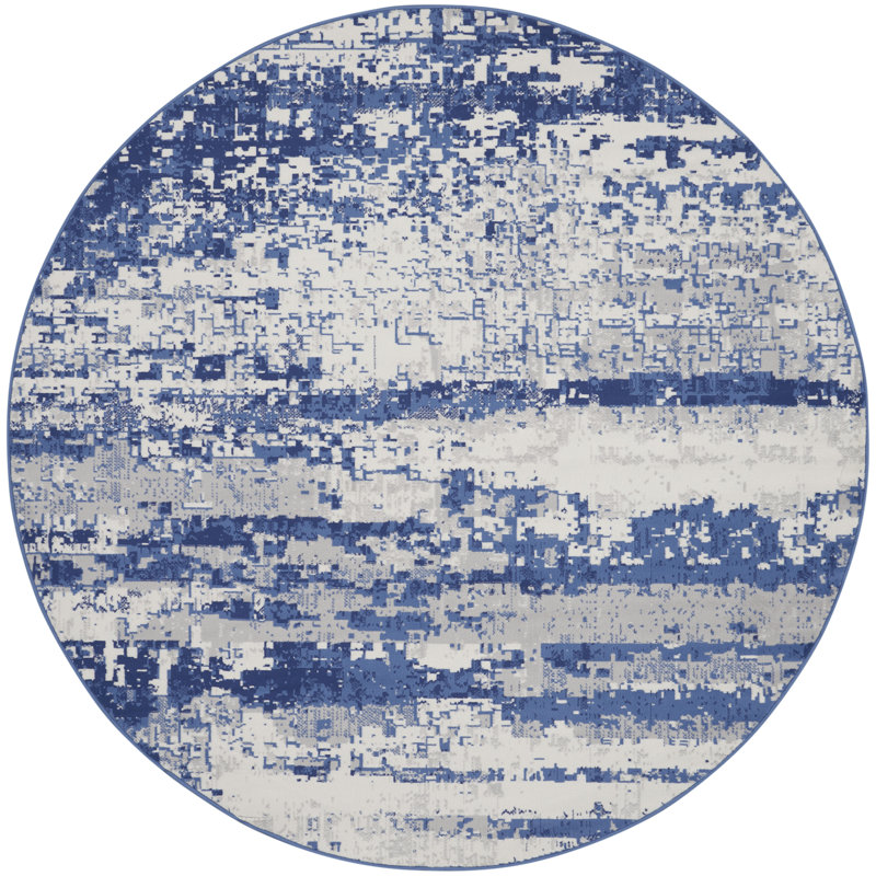 Abstract Indoor Rug, Round 5'