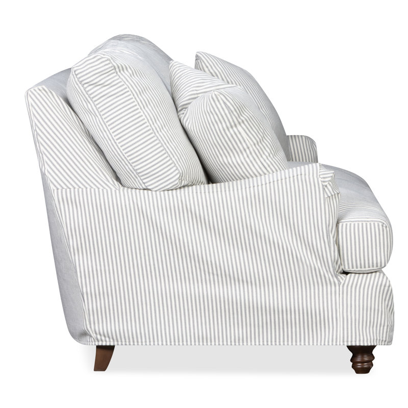 Walters Slipcovered Sofa, Cruise Gray Striped