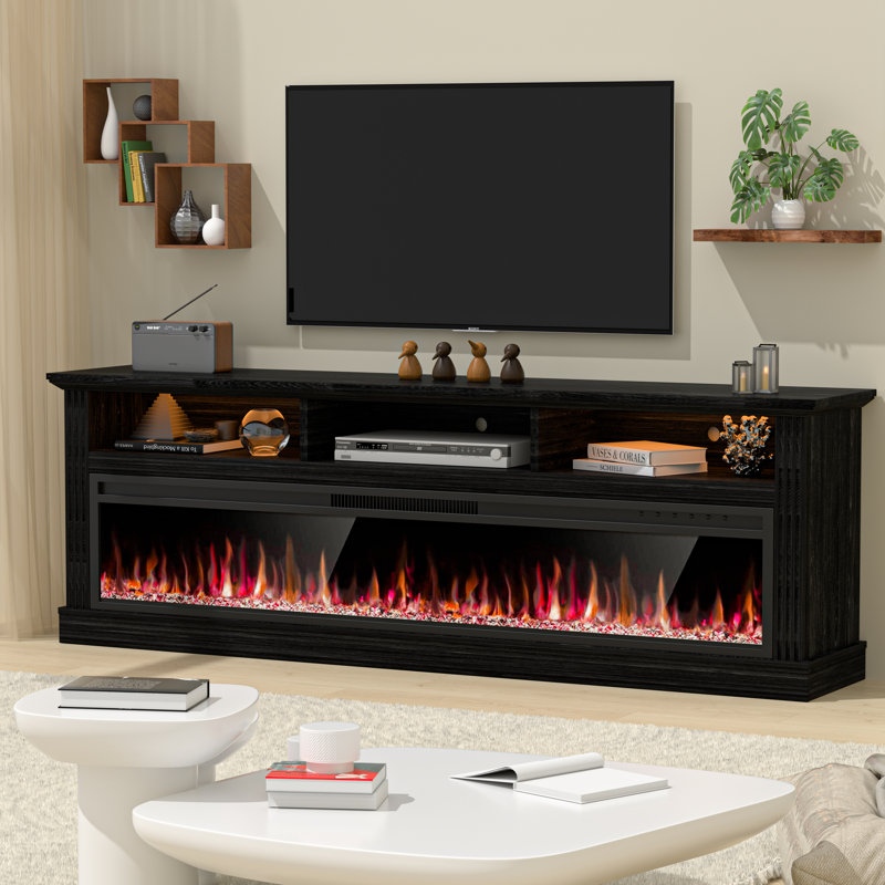 Fireplace Tv Stand For Tvs With Electric Fireplace, Entertainment Center,led Light Tv Consoles For Living Room,farmhouse Media Console Table