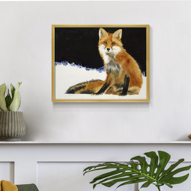 Renard - reproduction encadrée - réarmable, H 8 po x l 10 po, Or