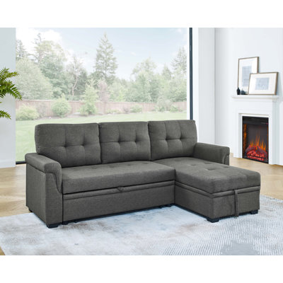 Luxueux canapé-lit rembourré avec design réversible, parfait pour les soirées cinéma et les cocktails, alliant style contemporain et confort
